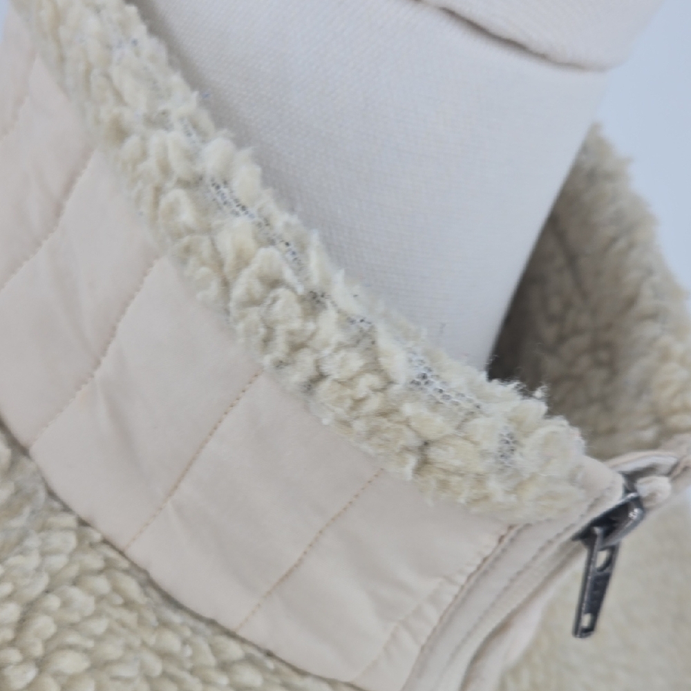 Patagonia Cream Teddy Jacket Full-Zip Stand-Up Collar - Picture 11 of 14